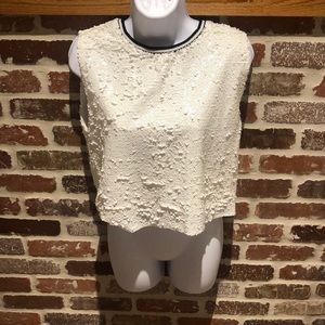 White sequin tank size small